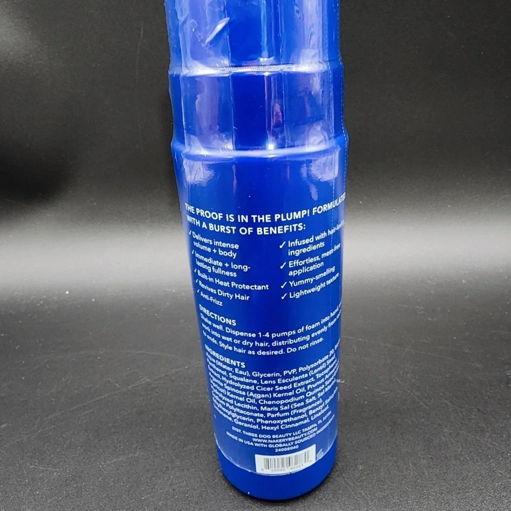 Nakery 6.76oz Blue Bombshell Burst Plump Lift Hair Styling Foam Vol. Mousse